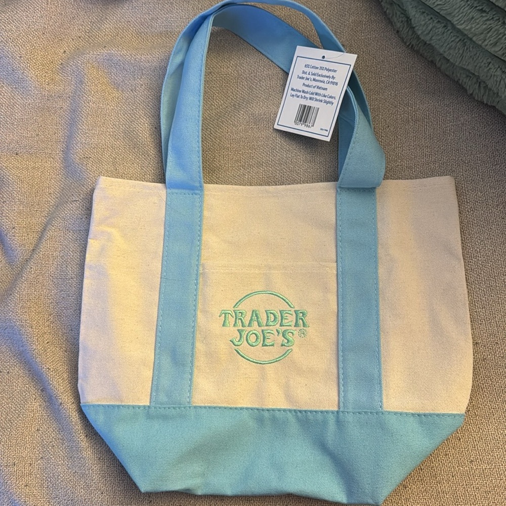 Blue and Cream Tote Bag